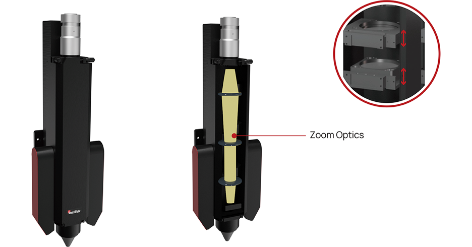 LFM-2 provides 4 different laser diameter sizes without cartridge changing through automatic zoom optics technology.