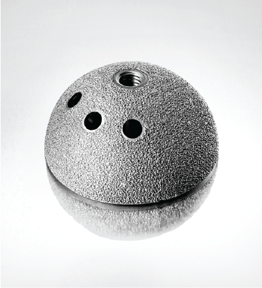 Pure titanium porous coated on Ti-6Al-4V hip cup implant