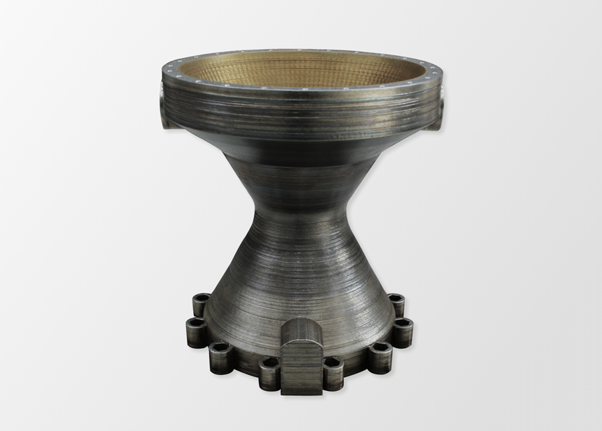 InssTek manufactured a rocket nozzle with internal cooling channels and external part made of different materials.